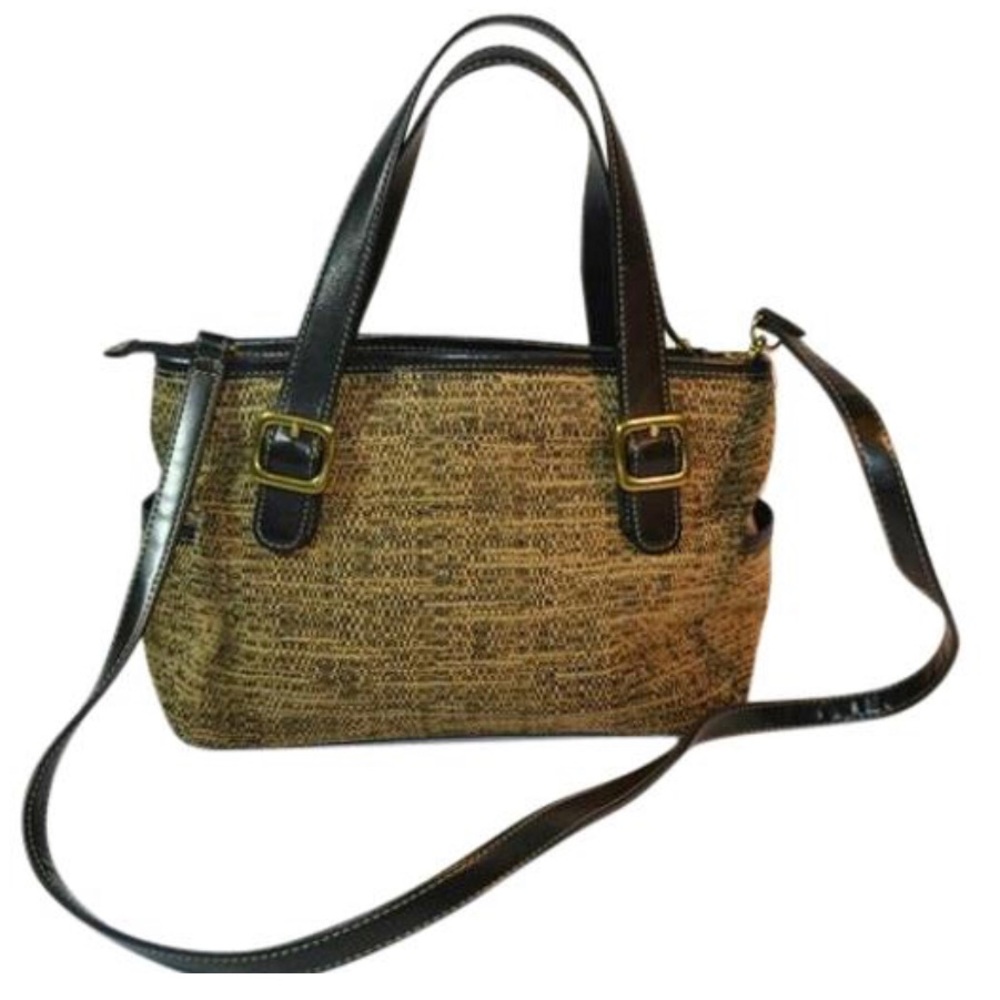 Fossil Brown Tweed Fabric Bag